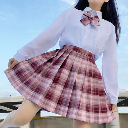Plaid Women Pleated Skirt Bow Knot Summer High Waist Preppy Girls Dance Mini Skirt Cute A Line Harajuku Sexy Japan Faldas