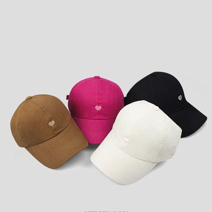 Kids Baseball Caps for Boys Girls Sun Hat Love Heart Hollow High Ponytail Caps Children Adjustable Baseball Caps for 4-12 Years