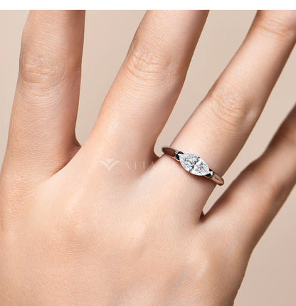 Hot Marquise Cut 1CT Moissanite Rings for Women Men S925 Silver 18K Gold Plated Classic Elegant Wedding Engagement ring