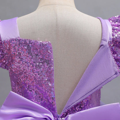 Rapunzel Princess Dress Girl Purple Deluxe Elegant Cosplay Tangled Costume Halloween Vestido Kids Birthday Ball Gown Clothes