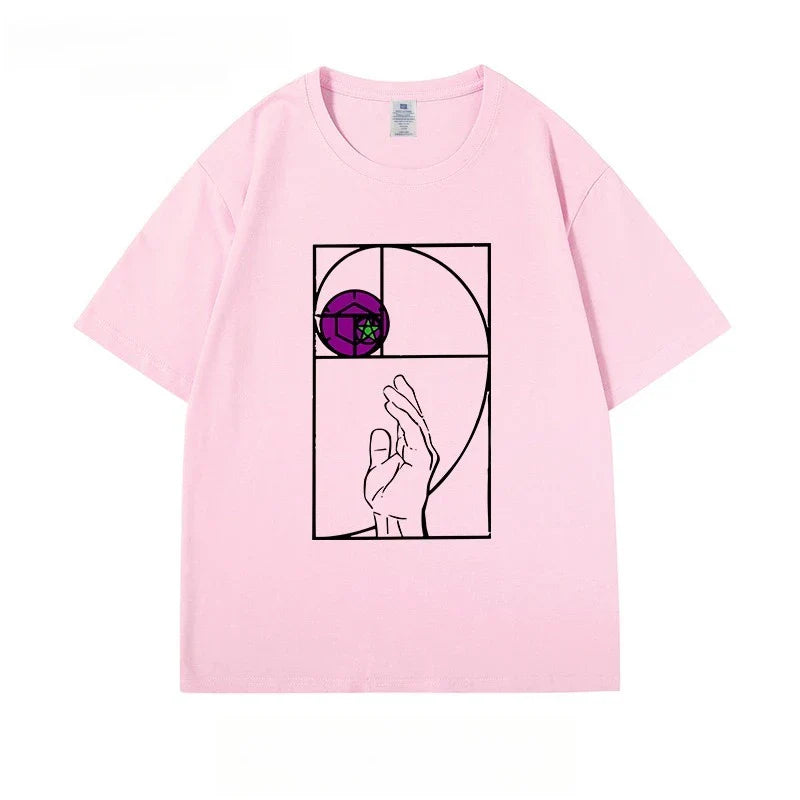 Printed Short Sleeve Anime T-Shirt Men's Summer Cotton Loose Two-Dimensional T-Shirt
