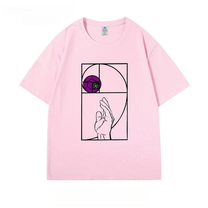 Printed Short Sleeve Anime T-Shirt Men's Summer Cotton Loose Two-Dimensional T-Shirt