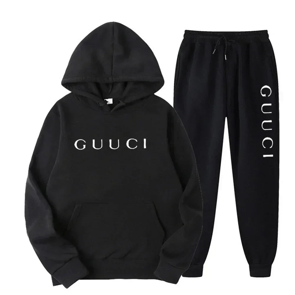 ashionable men's casual sports outfit - New style hooded sports shirt + sports pants set