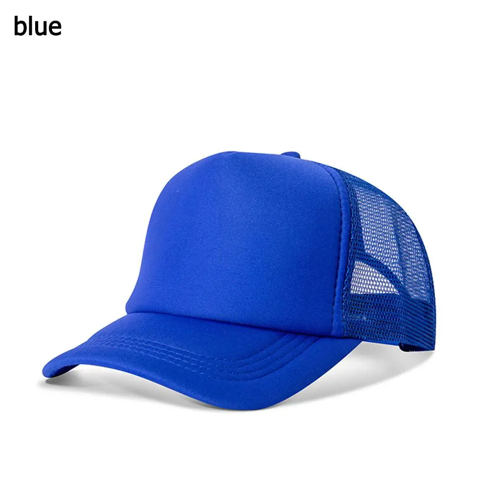 Fashion Unisex Plain Baseball Cap Adjustable Trucker Baseball Cap Snapback Mesh Curved Mens Womens Sun Summer Hat