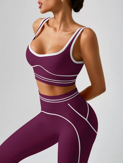 Women's Seamless Yoga Set - Sports Bra & High Waist Leggings Activewear for Gym Workout Fitness Exercise Stretch Athletic Outfit