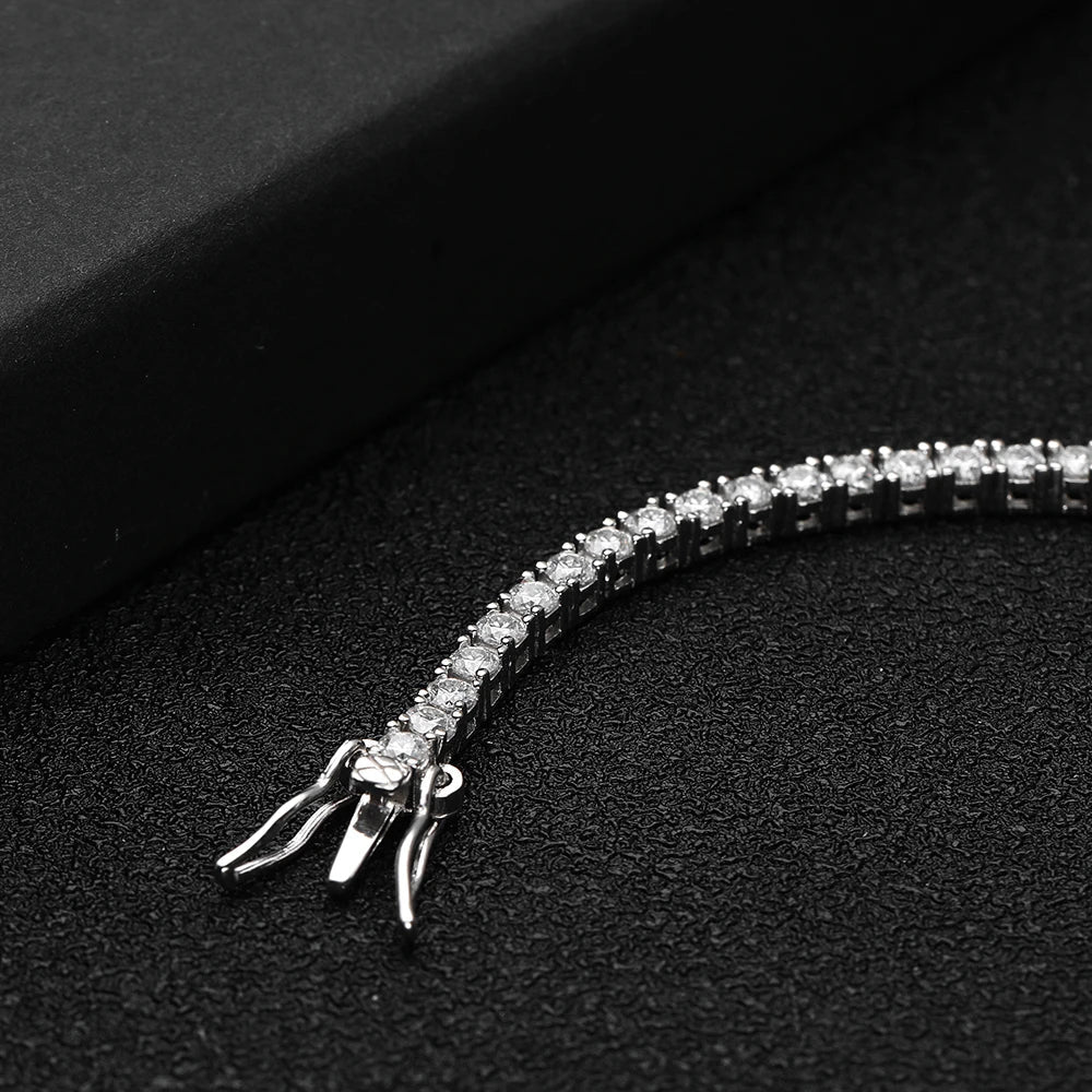 2mm D Color Moissanite Tennis Bracelets for Woman Man Sparkling Diamonds with GRA s925 Sterling Sliver Hip Hop Bracelet