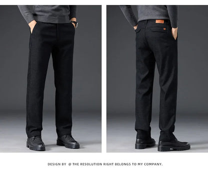 Men's Slim Fit Chenille Long Pants Advanced Business Casual Trousers Trend Autumn Comfortable Daily Wear Male Clothing