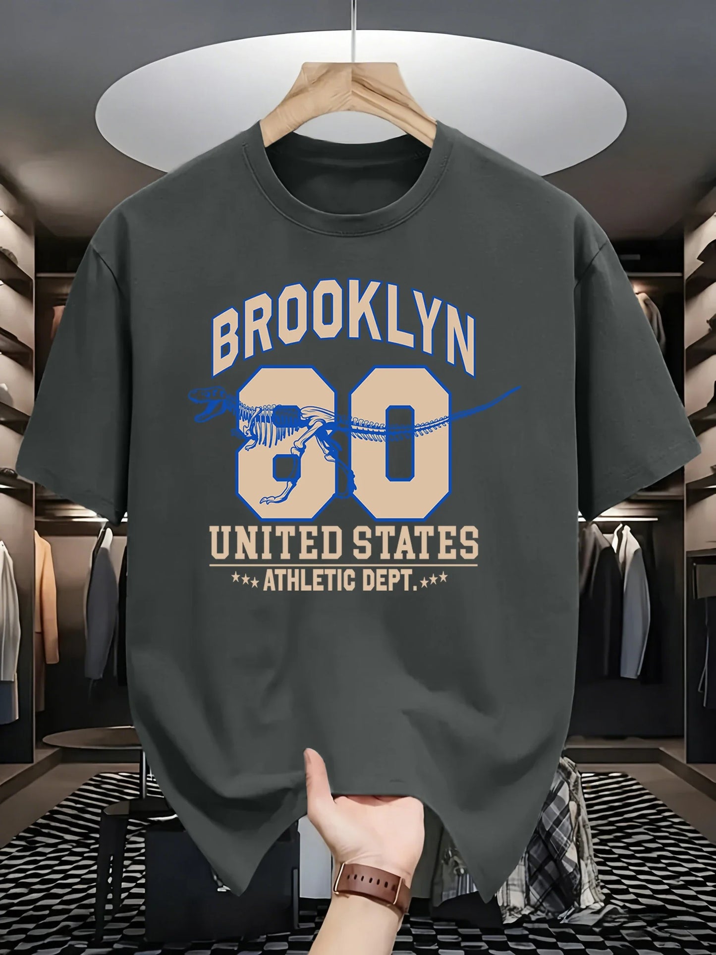 Brooklyn United States Athletic Dept Men T Shirt Soft All-Match Fashion Sportswear Summer O-Neck Tee Unisex Loose Cotton Clothes