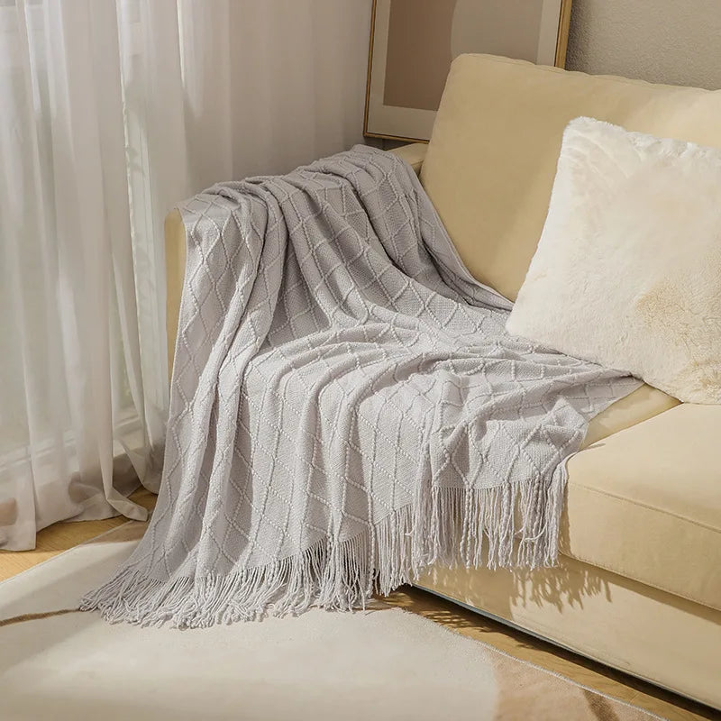 Aesthetic Nordic Plaid Knitted Throw Thread Blankets on the Bed Sofa Throw Travel TV Nap Blankets Soft Towel Bed Plaid Tapestry