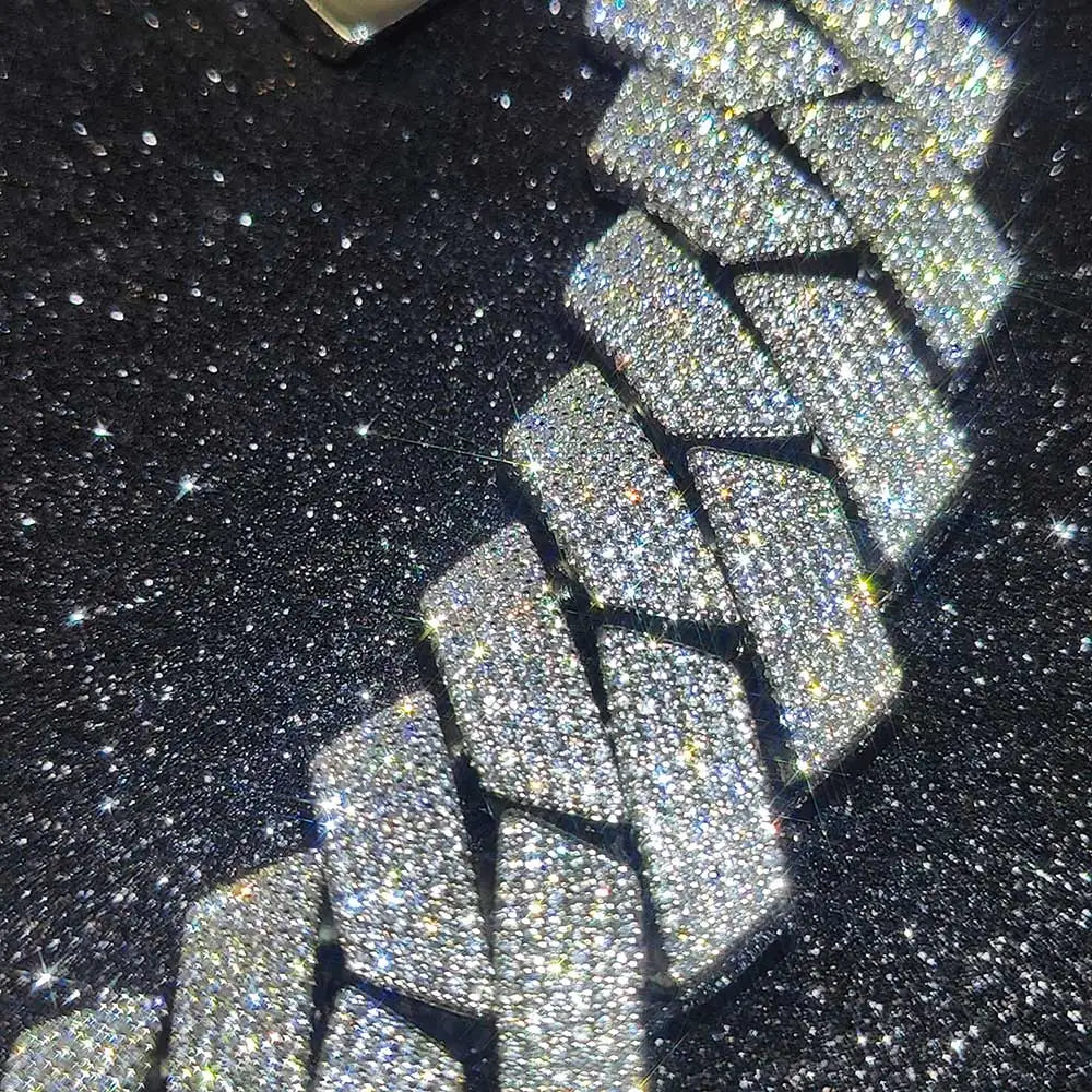 Mens Cuban Link Chain Bracelet Gold Plated Bling Miami Cuban Prong Set Diamond Bracelet for Men 25MM Iced Out Hip Hop Jewelry ﻿