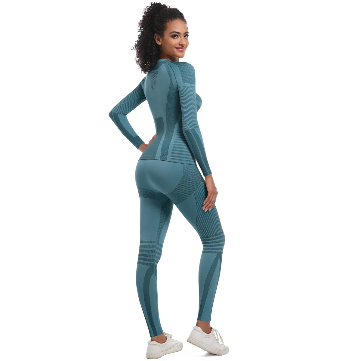 Women Skiwear Set Yoga Set Skiing Underwear Fitness Workout Thermal Gym Ski Snowboarding Running Yoga Exercise Suit Long Johns