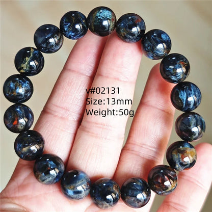 Natural Blue Pietersite Bracelet Women Men Beads Round Beads Chatoyant Cat Eye Fire Pietersite Namibia AAAAAA