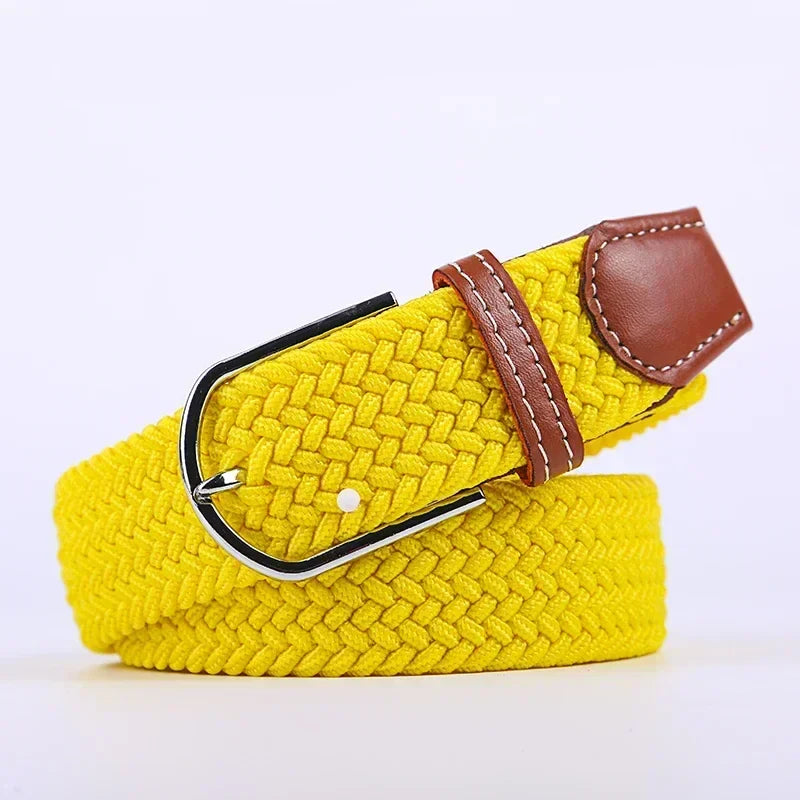 Women's Belt Fashion Casual Woven Elastic Belt Outdoor Sports Military Tactical Strap Climbing Work Belt Unisex Jeans Pants