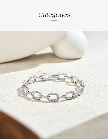 Fashion Hip Hop Moissanite Bracelet For Men S925 Silver 18k Gold Plated Luxury Exquisite Bangle Women's Banquet Jewelry