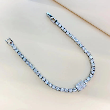 S925 Sterling Silver Moissanite Tennis Bracelet 6*8mm D Color Rectangular Shaped Radiant Cut Diamond Bracelets for Women Jewelry