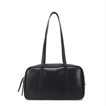 Women's Cow Genuine Leather Shoulder Bags Ladies Fashion Designer Luxury Handbags Female Retro Commute Boston Cowhide Handbag