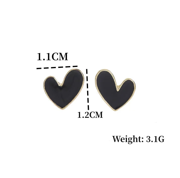 S925 Silver Needle New Love Design Sense Unique Small Group Earrings Simple Black Women's Ear Jewelry Wholesale And Retail