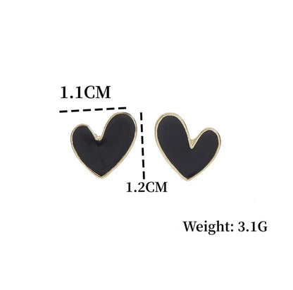 S925 Silver Needle New Love Design Sense Unique Small Group Earrings Simple Black Women's Ear Jewelry Wholesale And Retail