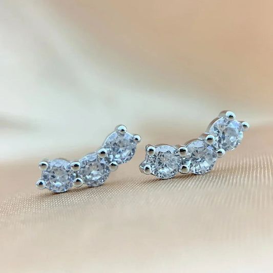 100% 925 Sterling Silver Earring 3mm Moissanite Stud Earrings For Women D Color VVS1 Diamonds Earring  Certified Wholesale