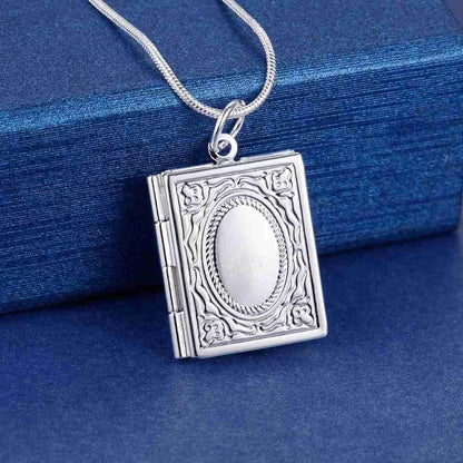 925hot sale Silver color Photo Frame Pendant Necklace Snake Chain For Woman Charm Wedding Fashion Jewelry ColorLN072