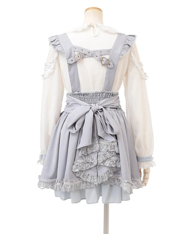 Japanese Liz Mine Mass Production Detachable Suspender Skirt Spring and Autumn Heart Cross Suspender Back Bow Straps Skirt
