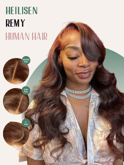 220% Density 36 Inches Chocolate Brown Body Wave 13x6 Lace Front Human Hair Wigs 13x4 Lace Frontal Wig Brazilian Remy Hair Wig