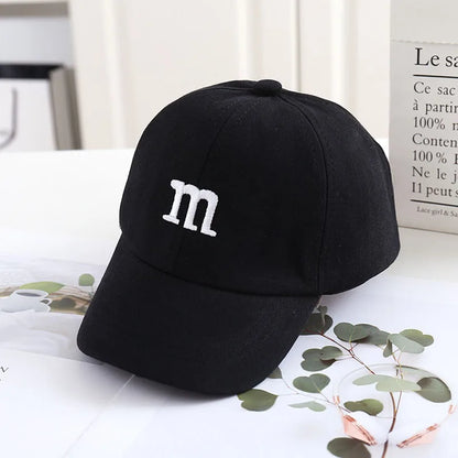 Kids Baseball Cap Children's Hat for Lovely Baby Cotton Breathable Kids Hats Girl Boy Caps M Letter Embroidered Hat for Boy