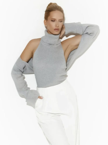 Trendix Hollow Out Sweater Sets For Women 2025 Fall New Long Sleeve Knitwear Shawl Suits Sexy Backless Knit Tank Top 2 Piece Set