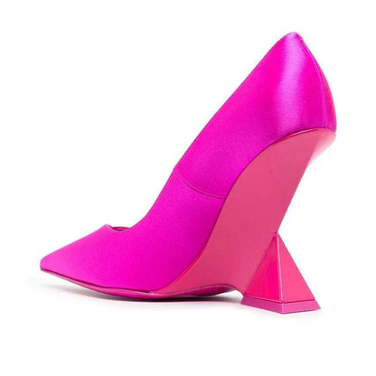 Runway Women Heels Pumps 2026 Designer Shoes Patent leather Pointed Toe Slingback Shallow Luxury Brand Strange Heel Woman Shoes