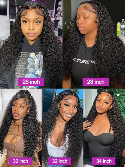 40 46 Inch Deep Wave Lace Frontal Wig 13x4 13x6 Hd Transparent Curly Human Hair Lace Front Wigs For Black Women Water Wave Lace Wigs Pre Plucked Baby Hair 300 High Density Brazilian Human Hair