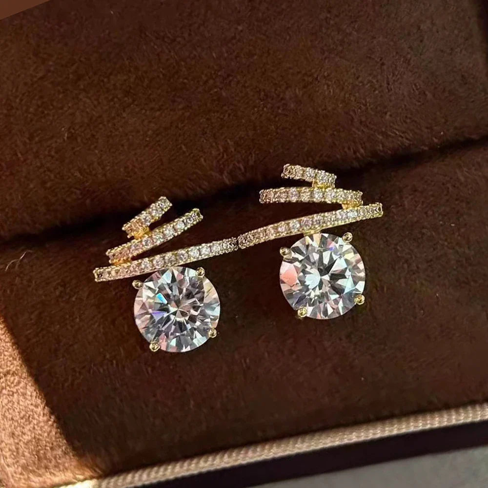 8mm/2carat Real Moissanite Stud Earrings for Women D Color VVS1 Sparkling Diamond with GRA Certificates S925 Silver Earrings
