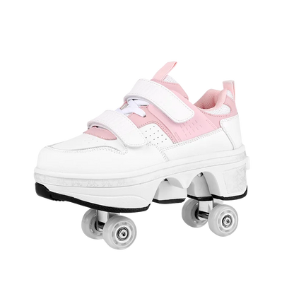 Children Wheels Shoes Roller Sneakers With 4 Wheels Skates Adult Runaway Parkour Deformation Shoes For Women Men Youth Kids Gift