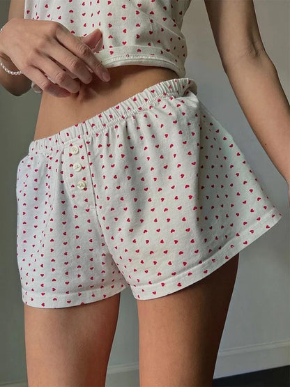 Womens Y2K Pajama Shorts Low Waist Striped Boxer Shorts Cute Lounge Floral Pj Shorts Bottoms Comfy Sleep Shorts Streetwear
