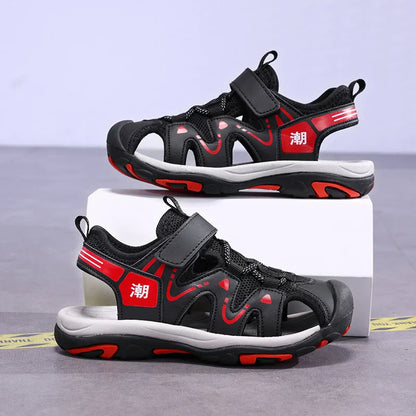 2026 New Summer Kids Beach Sandals Closed Toe Anti Bump Children's Walking Flat Shoe Outdoor Breathable Boy's Soft Sole Sandals