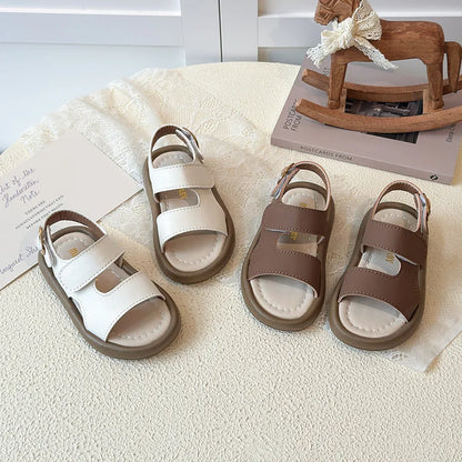 2026 Children Casual Beach Shoes for Girls Boys Summer New Fashion Korean Style Soft Sole Anti-slippery Versatile Roman Sandals