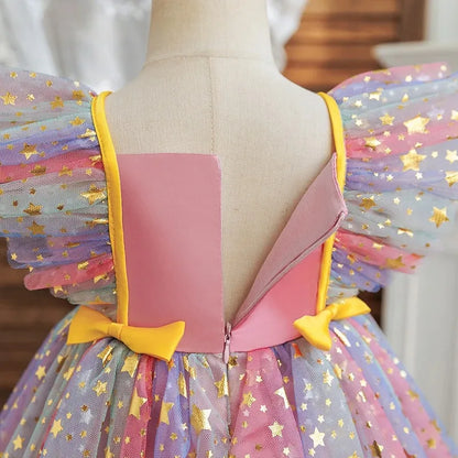 Baby Prinsess Dress Girls Birthday Party Dresses Kids Children Sleeveless Tulle Tutu Clothings 1-5Y
