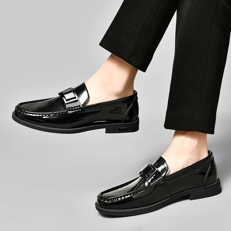 Patent Leather Loafers Men Casual Shoes For Gentleman Loafer Formal Shoes Instappers Heren Big Size 47 48