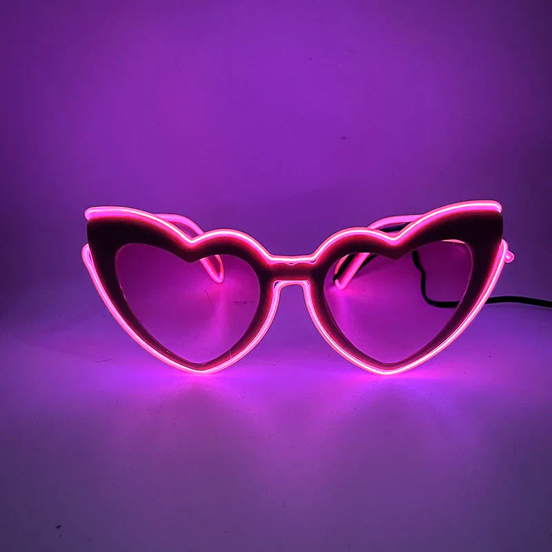LED Just Married Glasses Wedding Bride To Be Surprise Gift Couple Glasses Souvenirs Glowing Heart Glasses Married Sunglasses