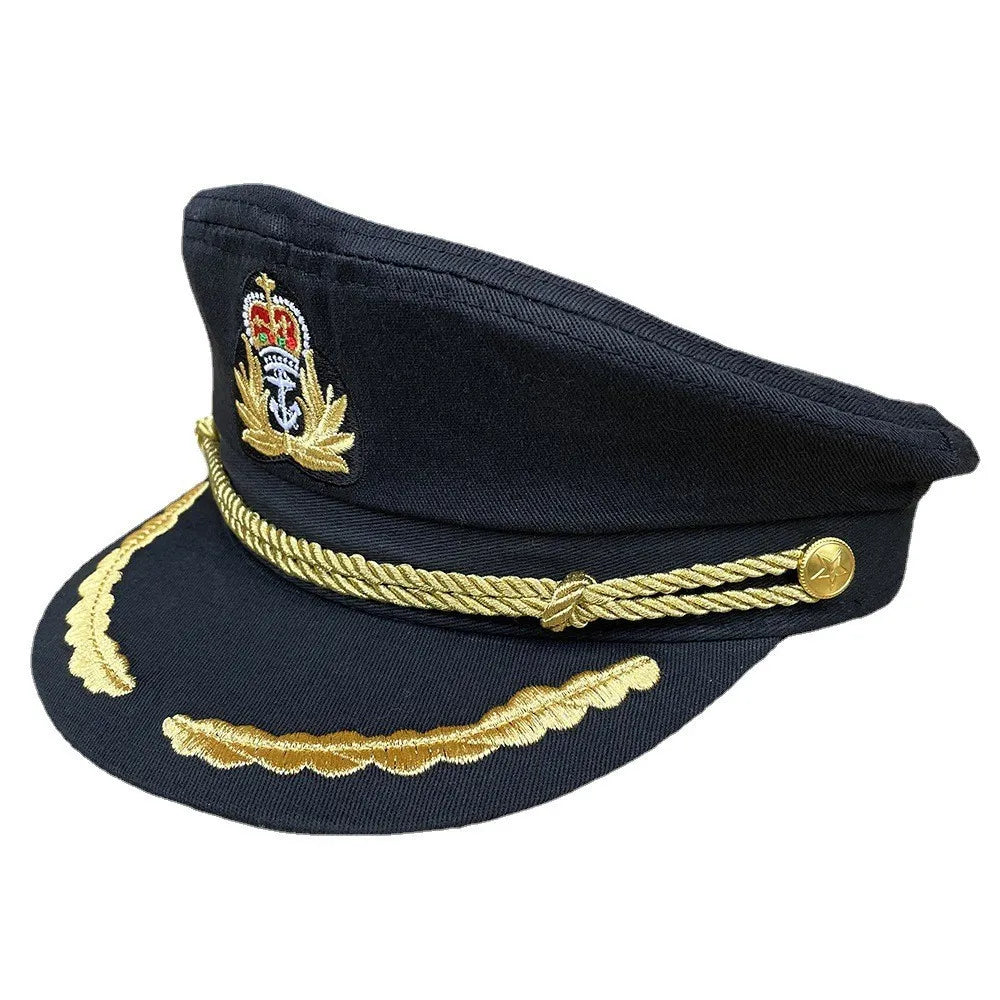 Men Women Baseball Caps Adult Adjustable Captain Costume Admiral Hat Y2K Cosplay Sailor Pilot Hat For Costume Party Performance