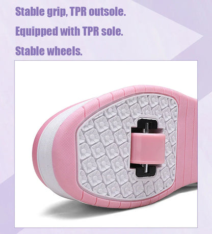 Ultra-Light Two Wheels Children's Sport Roller Skate Shoes For Kids Boys Girls Walking Running Sneakers Outdoor