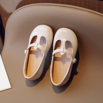 2025 new style soft soled leather shoes for little girls, fashionable and versatile princess shoes, children's college style