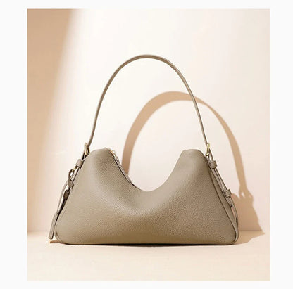 Genuine Leather Satchel Bags For Women Simple Fashion Ladies Underarm Handbag Large Capacity Shoulder Bag 2025 New