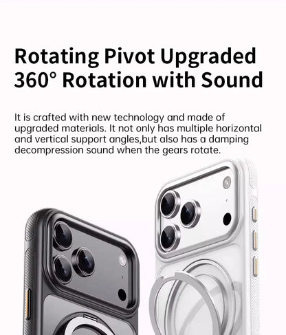 360 Rotatable Ring Phone Case Magnetic for Magsafe For iPhone 17 16 15 14 Pro Max Ring Holder Kickstand Hard Cover