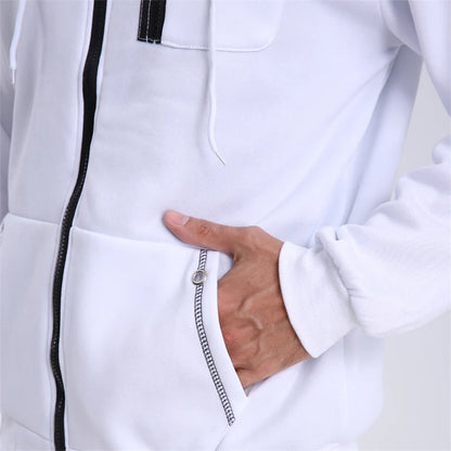 Men's Long Sleeve Zip Up Hoodie Casual Athletic Sweatshirt Hooded Jacket with Pockets Spring Fall Warm Fleece Lined Coat Outwear