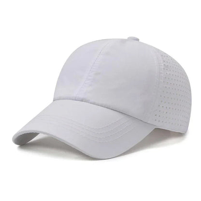 Summer Outdoor Black Sports Dry Fit Baseball Caps Breathable Mesh Hiking Hunting Cap Solid Color Adjustable Fitted Cap