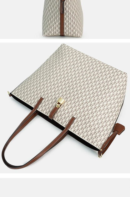 CH Elegante Luxo Leve Prática Com Bolsas Cor Pura Simples Grande Capacidade Casual Resistente Marca Bolsa Feminina Bolsa de Ombro