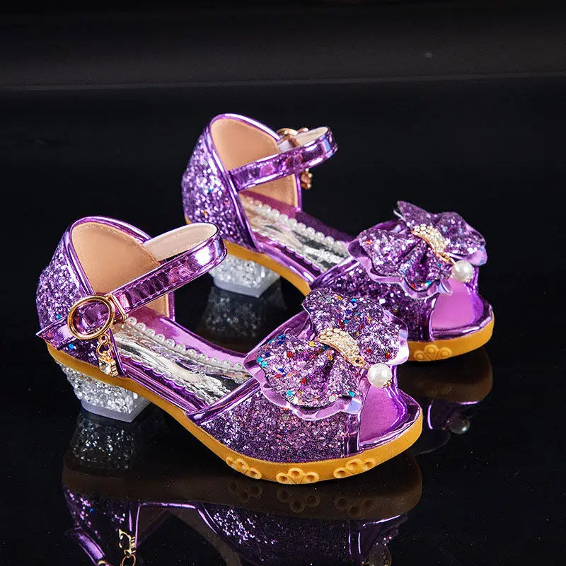 2026 Spring New Children's Shoes   Princess  Shoes Girl's Fashion Sandals Crystal Princess Shoes