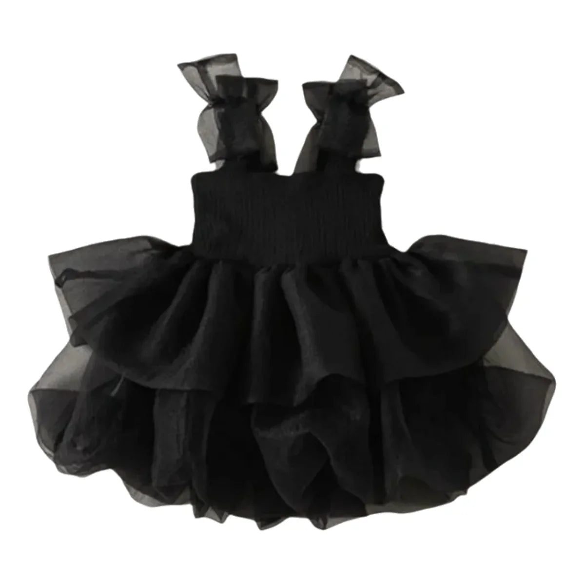 Summer Girl Princess Dress Children's Bow Strap Black Tutu Dress Elegant Girls Party Dresses Fashion Toddler Sweet Cute Clothes