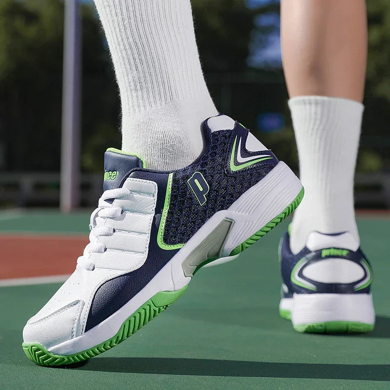Tênis Esportivo Profissional de Couro para Badminton Masculino, Tênis Antiderrapante para Treinamento em Casal, Tênis Leve para Tênis Feminino e Vôlei