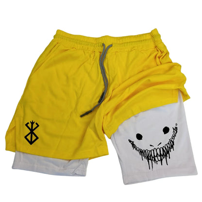 2 in 1 Sports Shorts Men Fitness Gym Training Quick Dry Shorts Workout Jogging